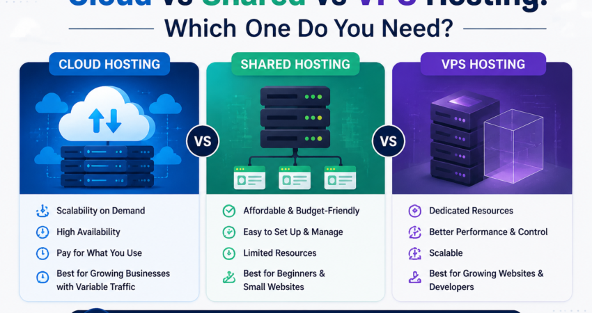 Cloud vs Shared vs VPS Hosting